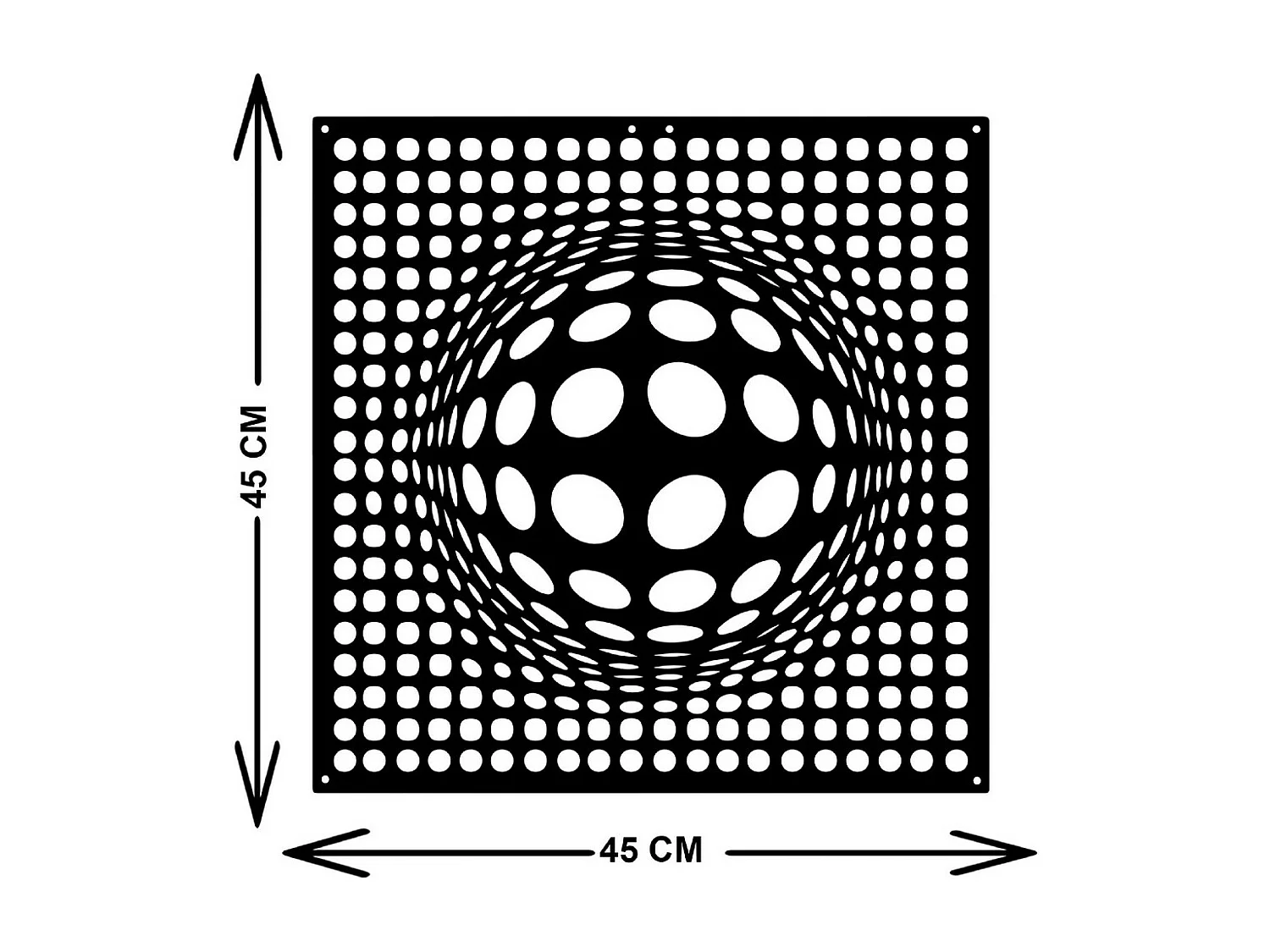 Décoration en Métal Sphère, Noir, 45x3x45 cm, EPIKASA
