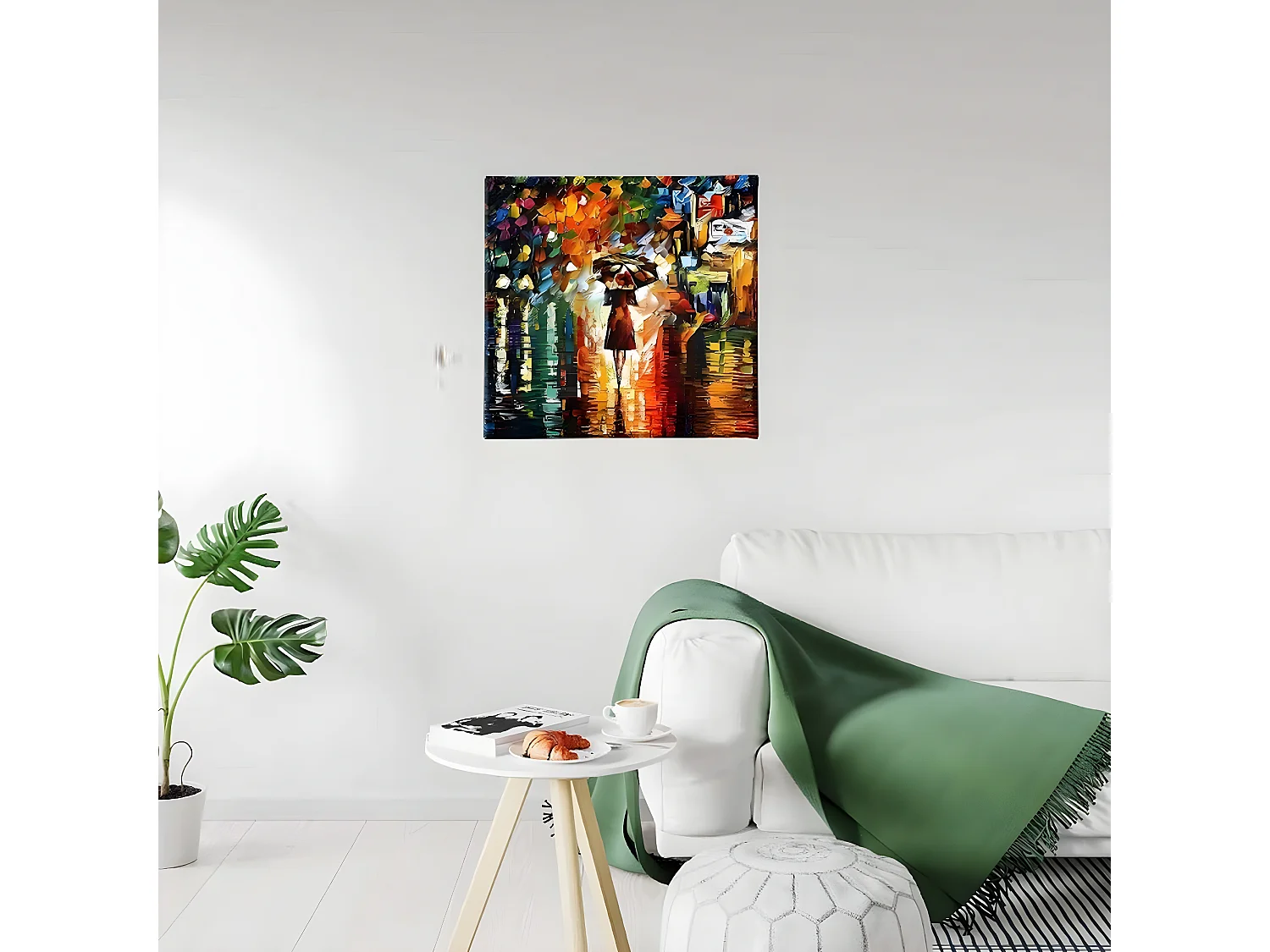 Wydruk na Płótnie Sotto la Pioggia 1, Wielokolorowy, 60x3x60 cm, DESIGN MANIA