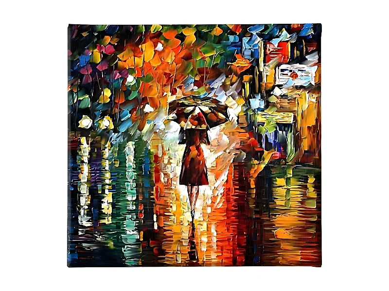 Afdrukken op Canvas Onder de Regen 1 - Veelkleurig - 60x3x60 cm - DESIGN MANIA