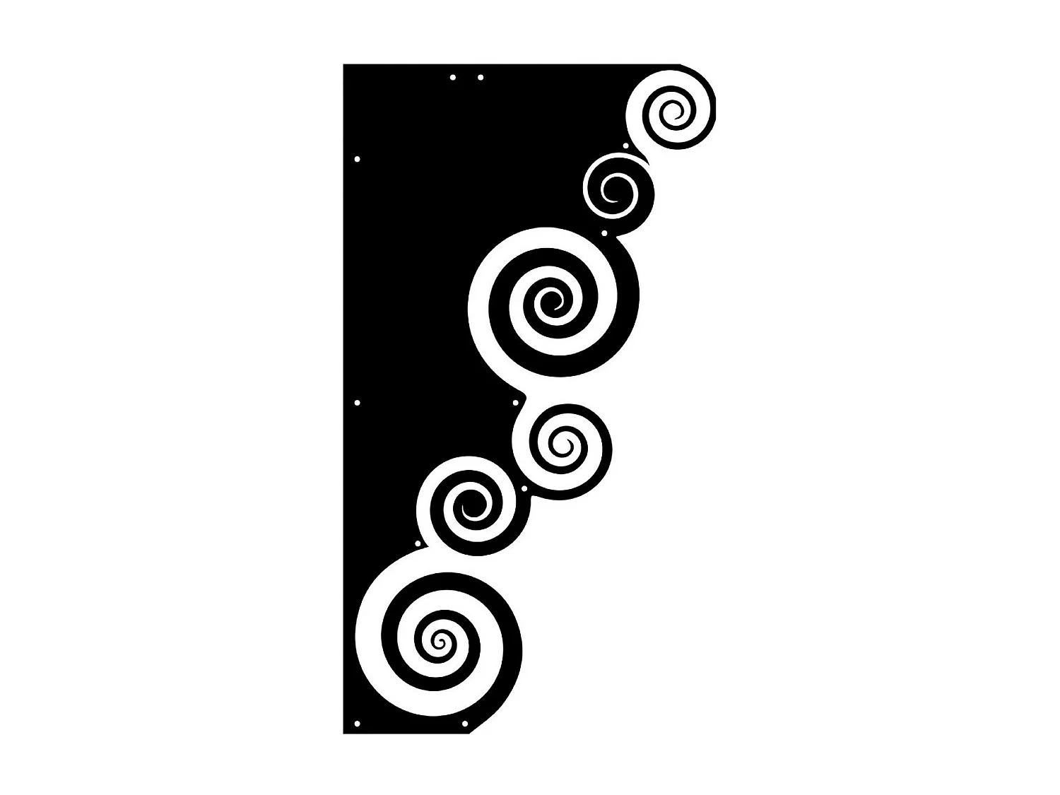 Dekoracja Metalowa Spirala 3, Czarny, 34x3x60 cm, EPIKASA