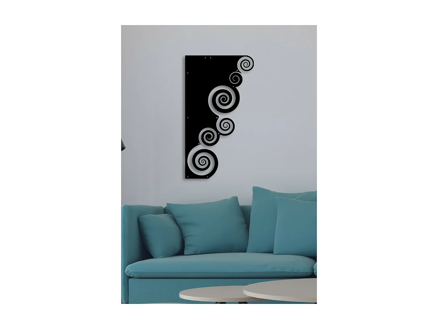 Dekoracja Metalowa Spirala 3, Czarny, 34x3x60 cm, EPIKASA