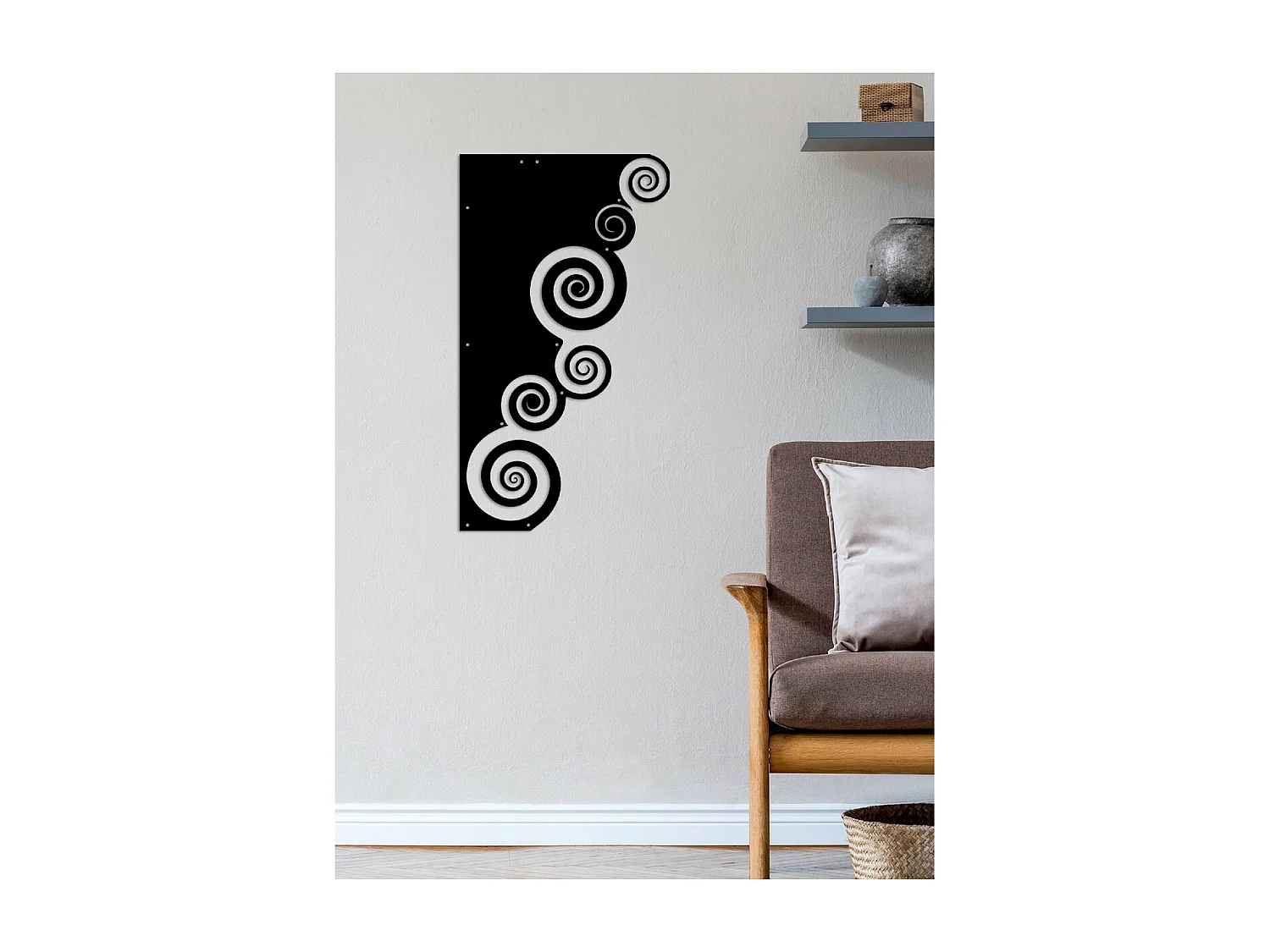 Dekoracja Metalowa Spirala 3, Czarny, 34x3x60 cm, EPIKASA