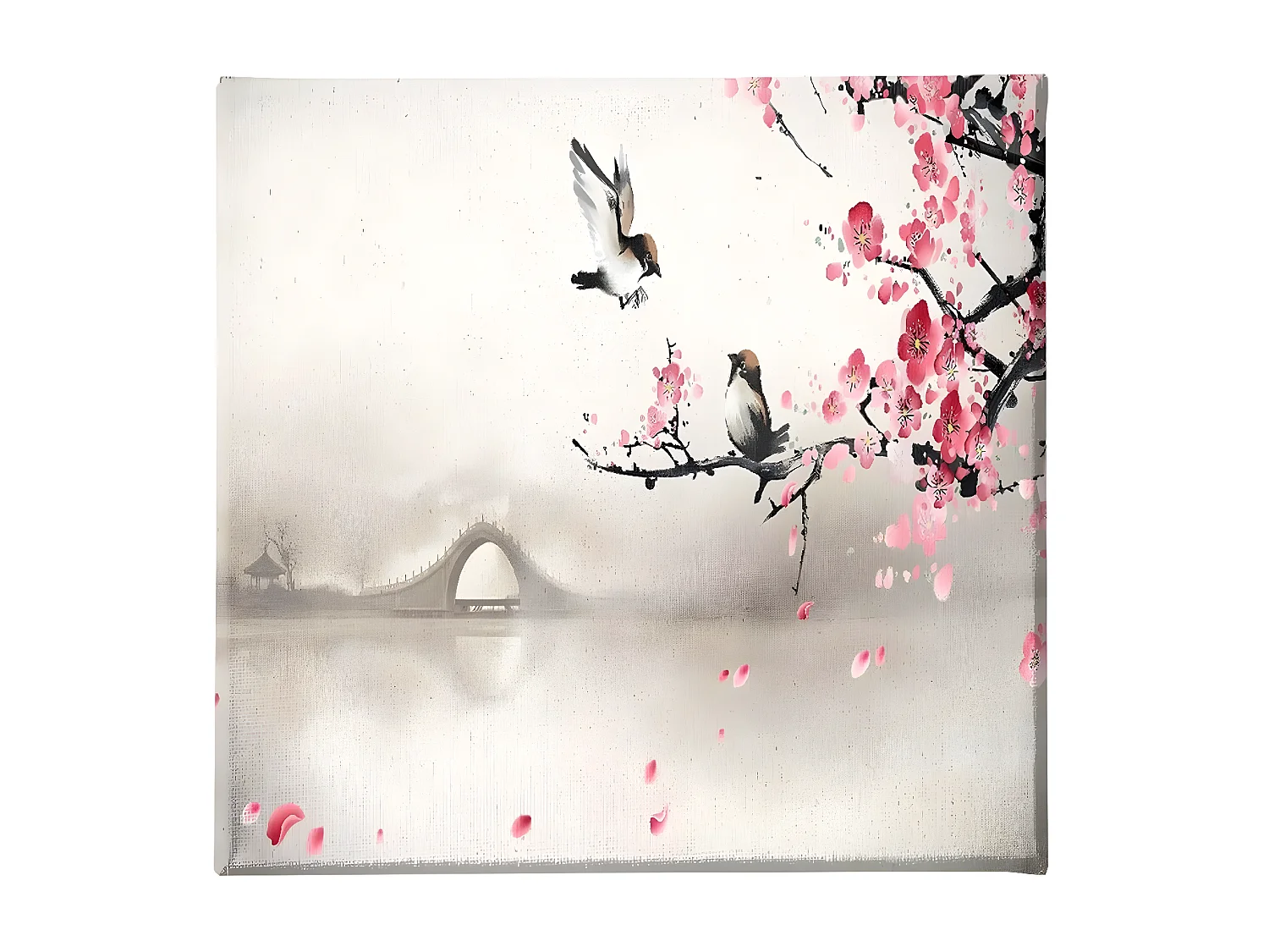 Impression sur Toile Oiseaux, Rose, 60x3x60 cm, EPIKASA