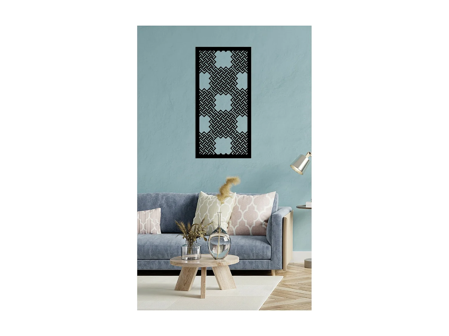 Metalen Decoratie Geometrische Compositie 13 - Zwart - 50x3x100 cm - EPIKASA