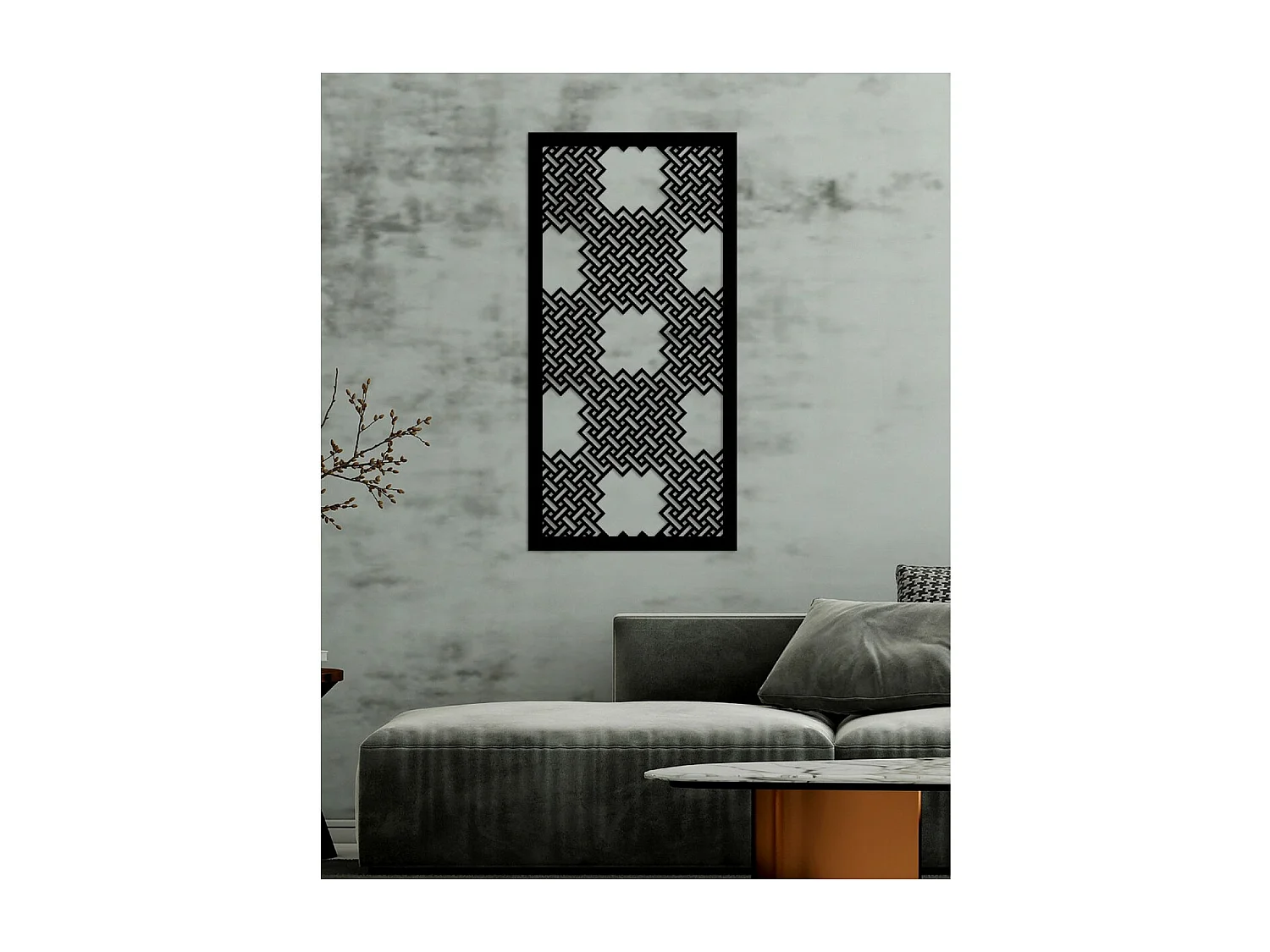 Metalen Decoratie Geometrische Compositie 13 - Zwart - 50x3x100 cm - EPIKASA