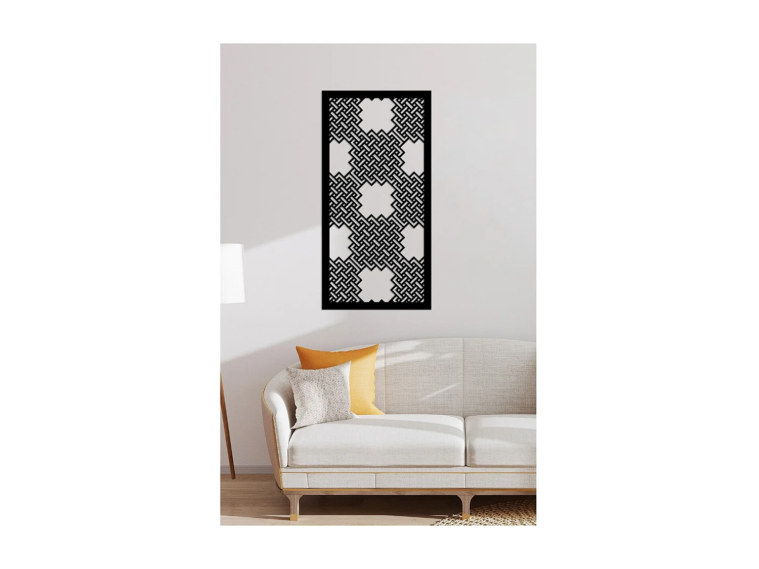 Metalen Decoratie Geometrische Compositie 13 - Zwart - 50x3x100 cm - EPIKASA