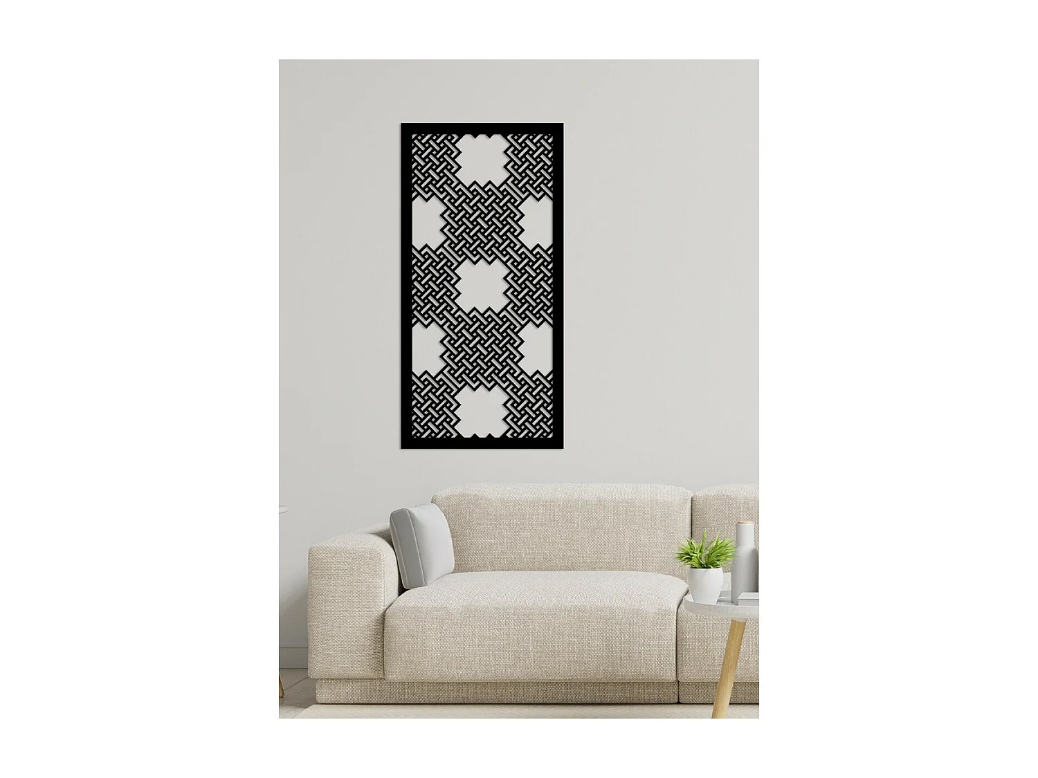 Metalen Decoratie Geometrische Compositie 13 - Zwart - 50x3x100 cm - EPIKASA