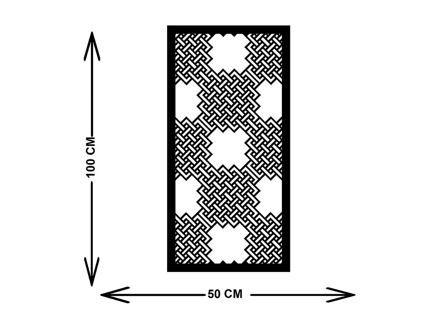 Metalen Decoratie Geometrische Compositie 13 - Zwart - 50x3x100 cm - EPIKASA