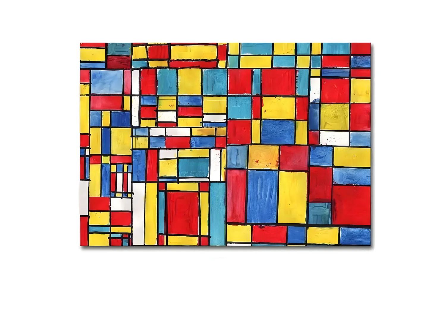 Impression sur Toile Mondrian Composition, Multicouleur, 70x3x50 cm, DESIGN MANIA