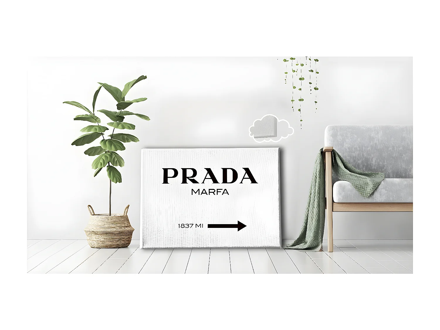 Wydruk na Płótnie Prada Marfa, Biały, 70x3x100 cm, EPIKASA