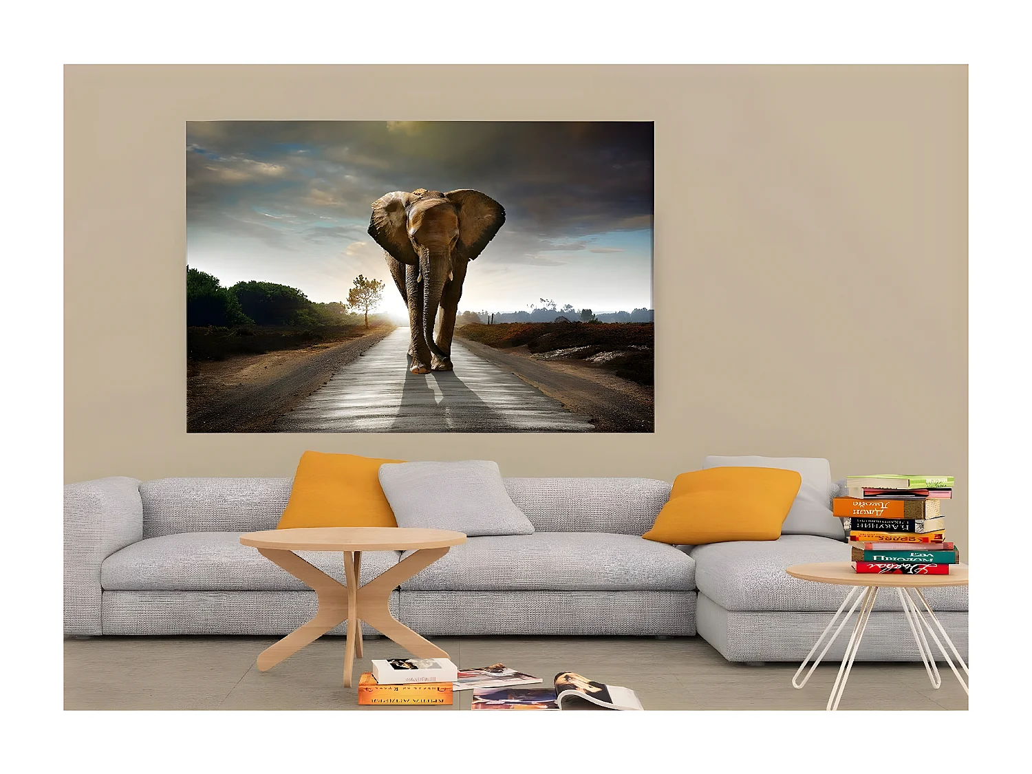 Afdrukken op Canvas Olifant - Veelkleurig - 150x3x100 cm - EPIKASA