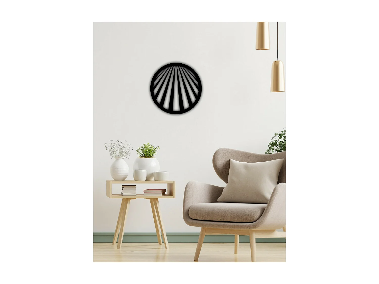 Dekoracja Metalowa Okrąg Geometryczny 3, Czarny, 50x3x50 cm, EPIKASA