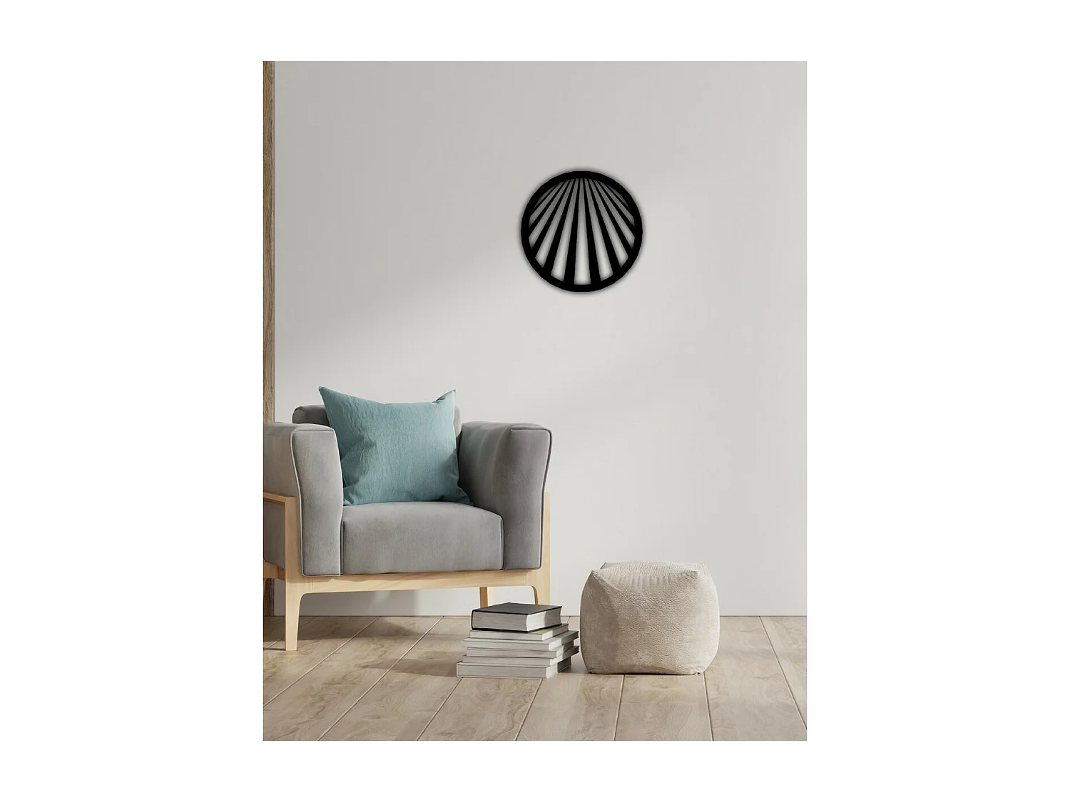 Dekoracja Metalowa Okrąg Geometryczny 3, Czarny, 50x3x50 cm, EPIKASA