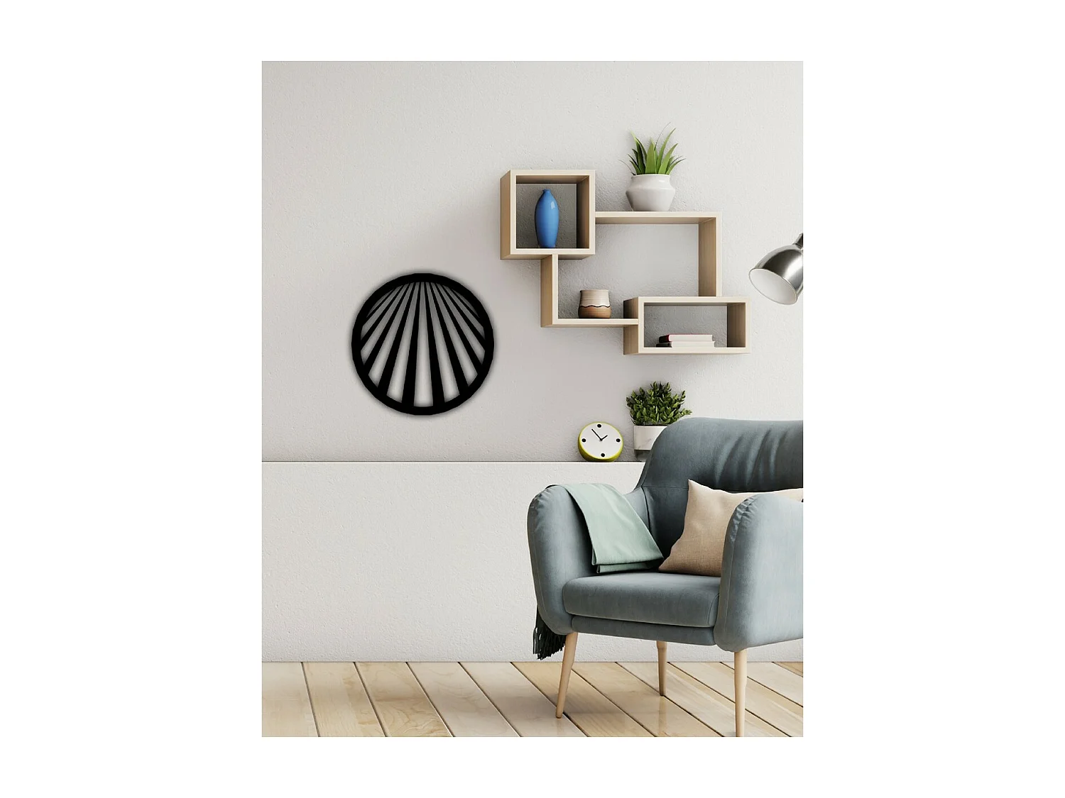 Dekoracja Metalowa Okrąg Geometryczny 3, Czarny, 50x3x50 cm, EPIKASA