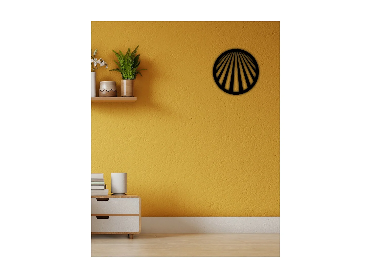 Dekoracja Metalowa Okrąg Geometryczny 3, Czarny, 50x3x50 cm, EPIKASA