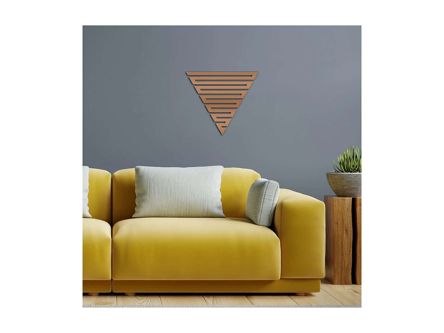 Decoración de Metal Triángulos 7, Cobre, 50x3x44 cm, EPIKASA