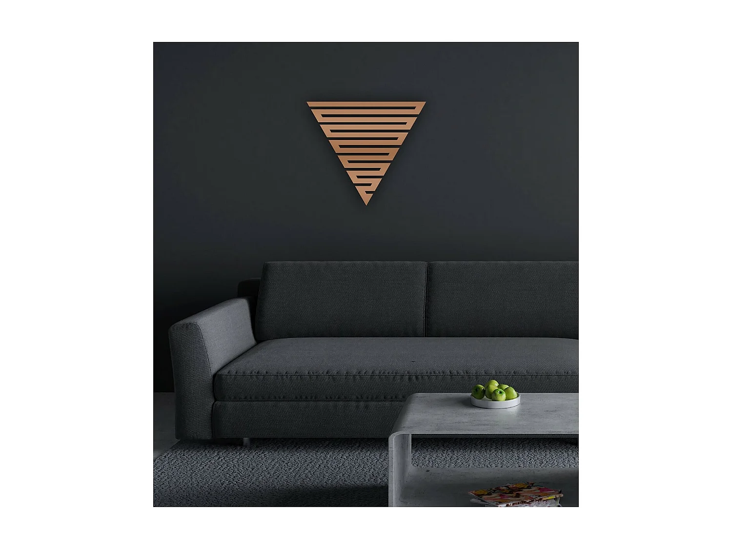 Decoración de Metal Triángulos 7, Cobre, 50x3x44 cm, EPIKASA