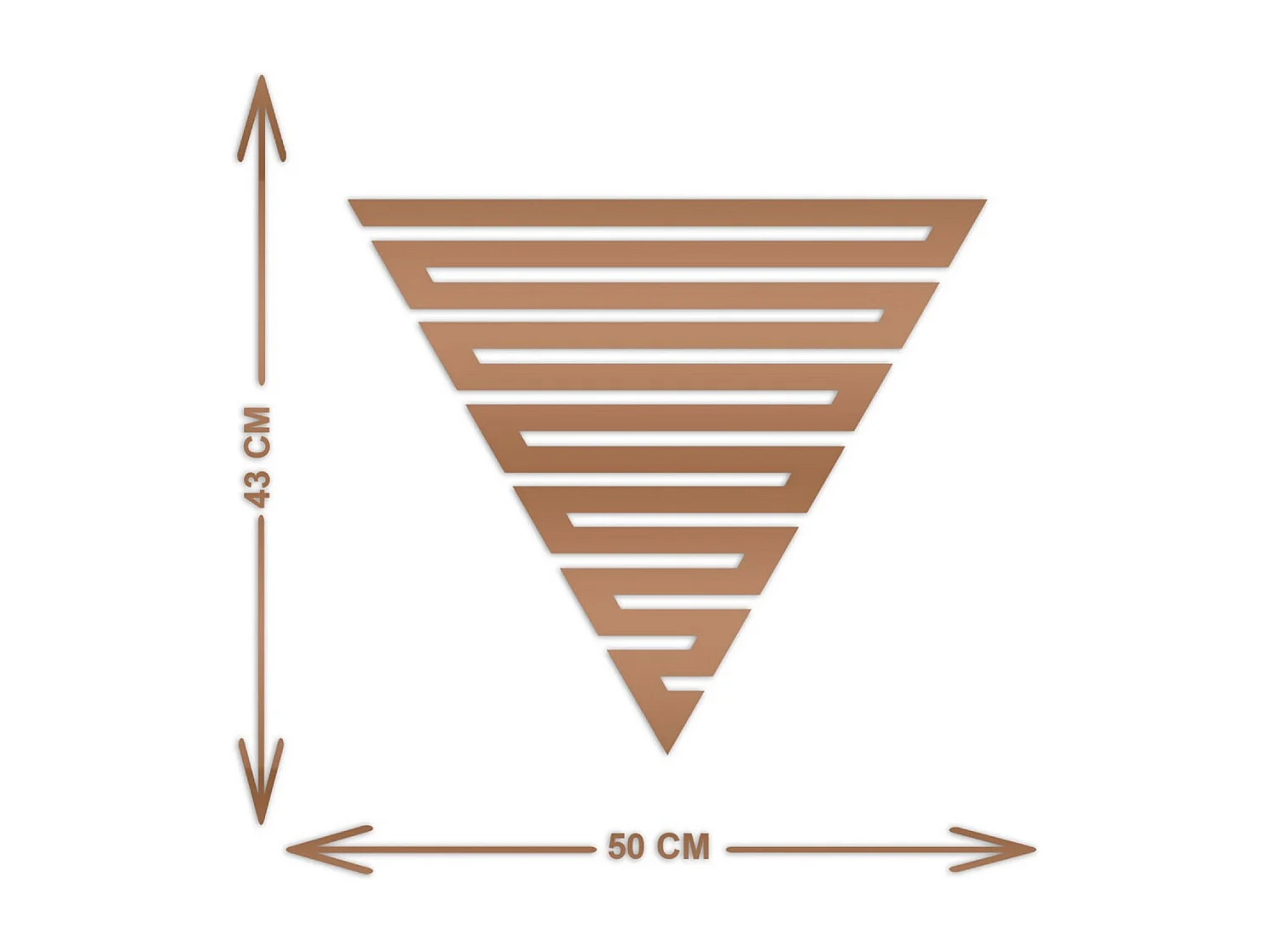 Decoración de Metal Triángulos 7, Cobre, 50x3x44 cm, EPIKASA
