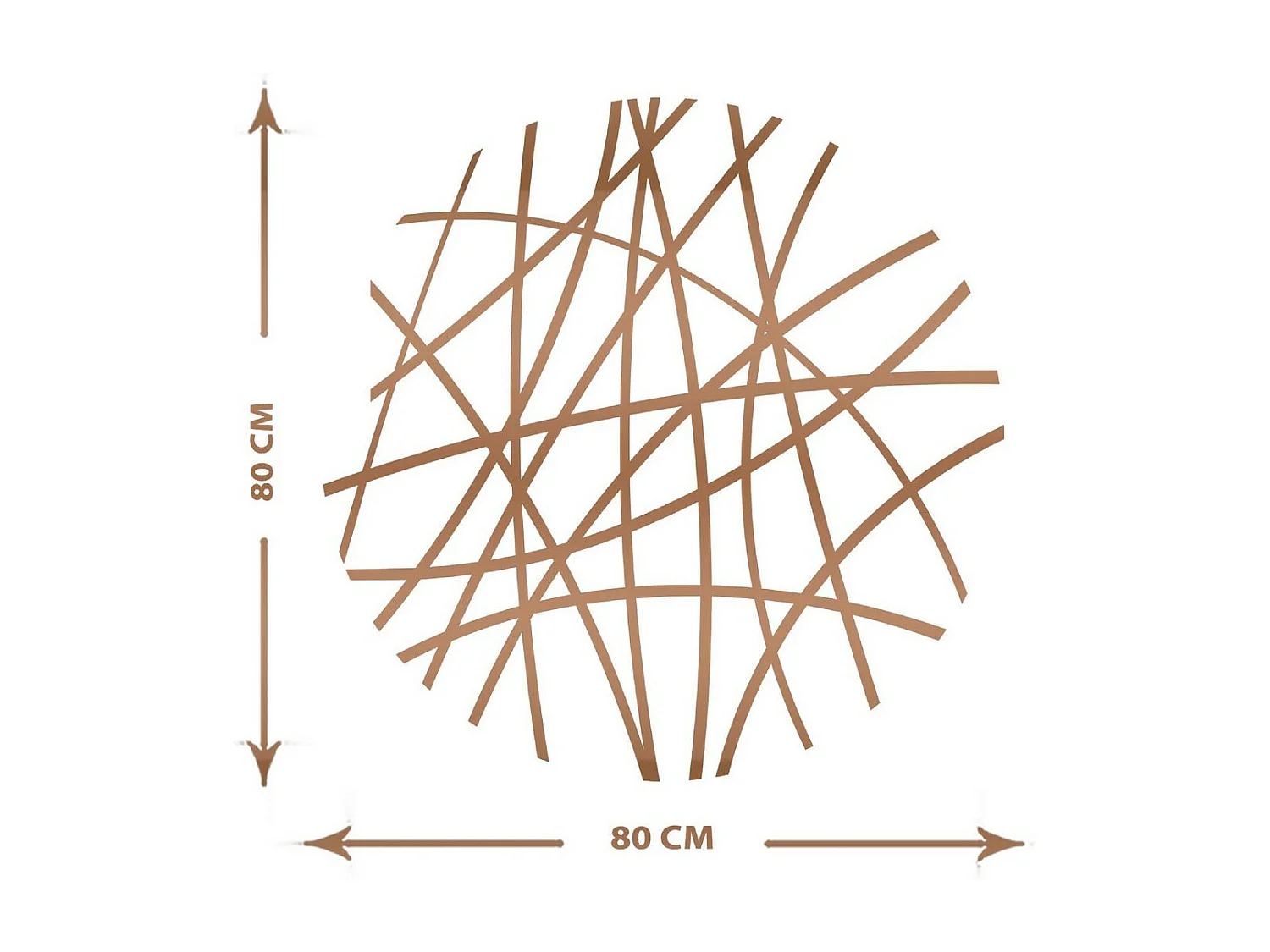 Décoration en Métal Cercle 8, Cuivre, 80x3x80 cm, EPIKASA