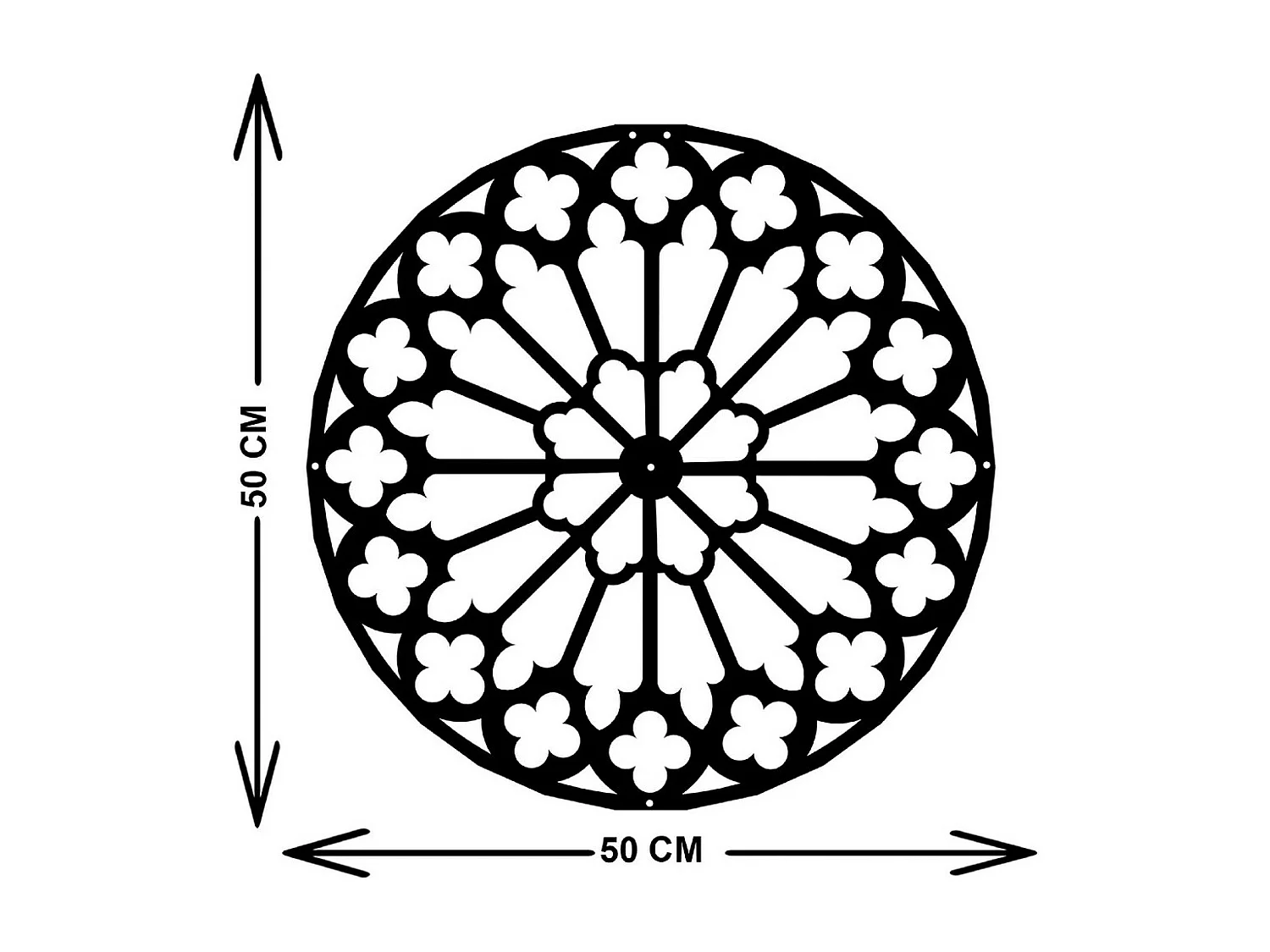 Metalen Decoratie Cirkel 5 - Zwart - 50x3x50 cm - EPIKASA