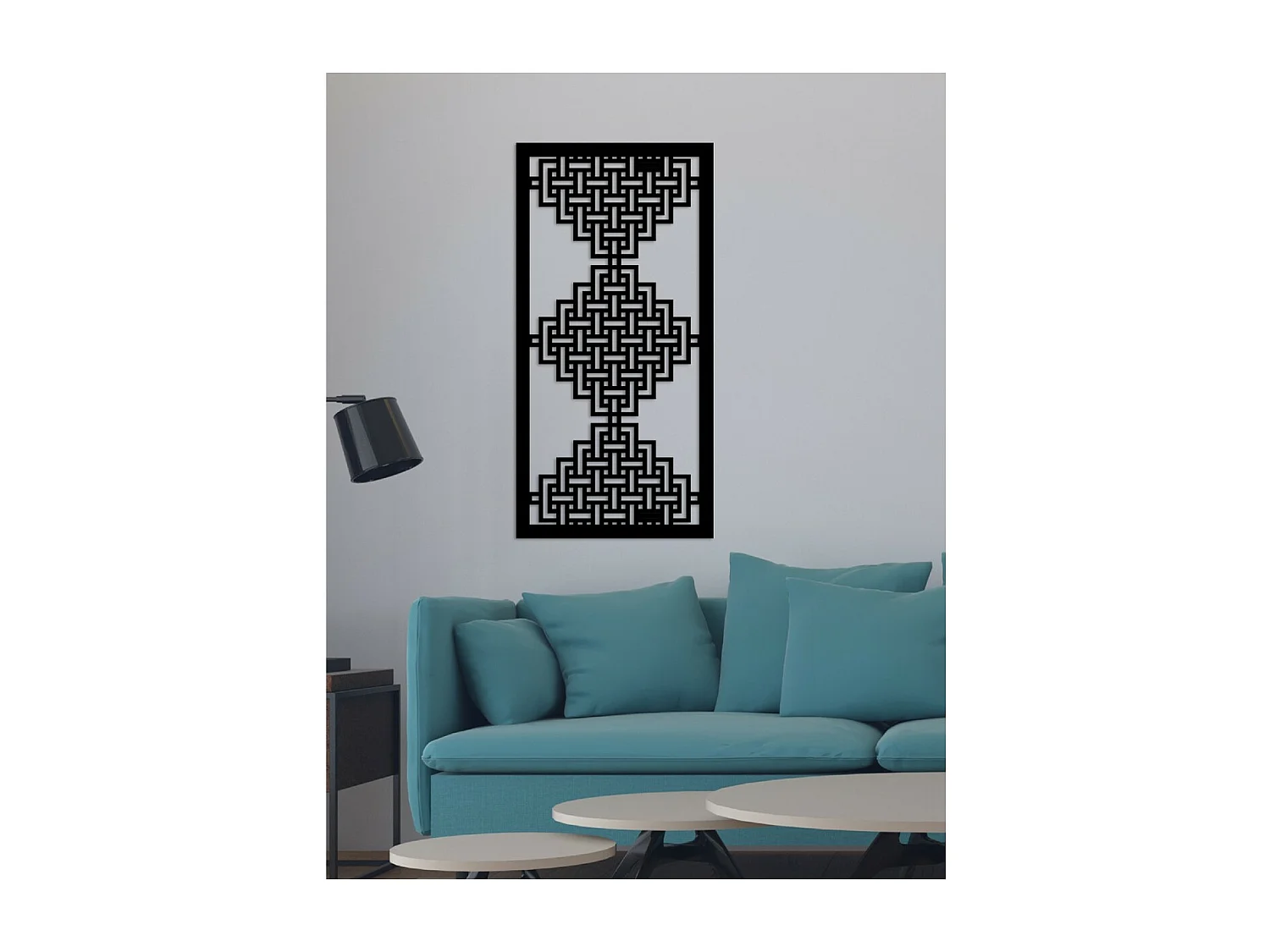 Decorazione in Metallo Composizione Geometrica 12, Nero, 50x3x101 cm, EPIKASA