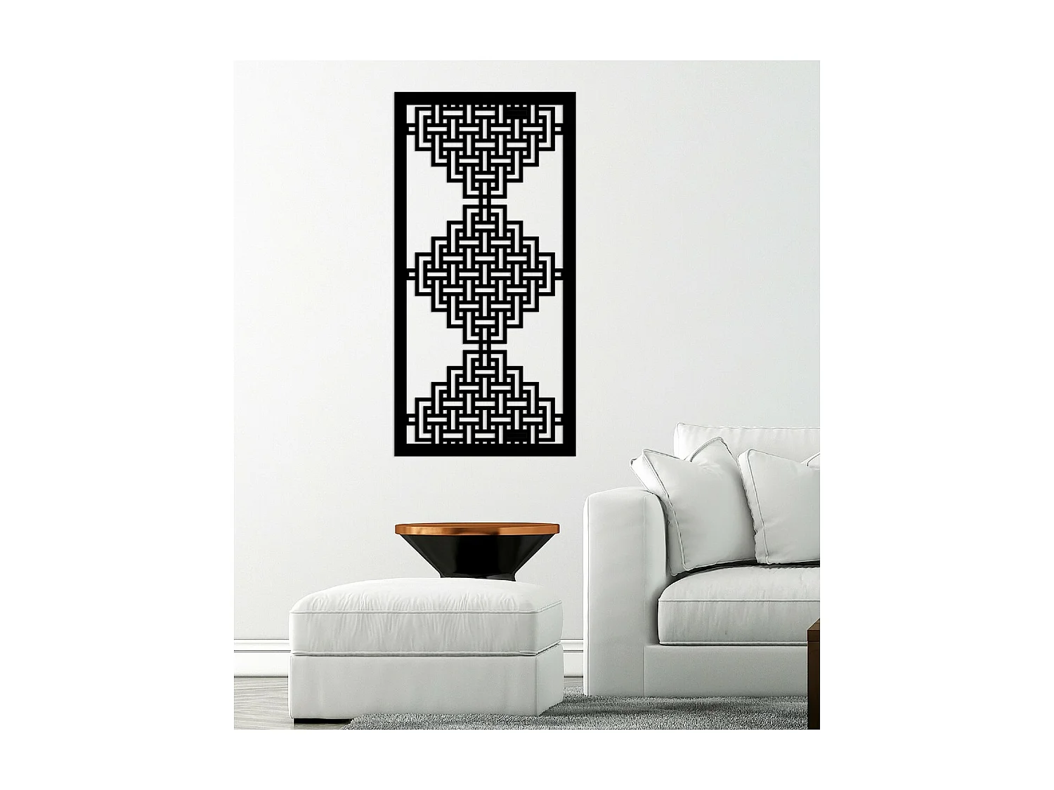 Decorazione in Metallo Composizione Geometrica 12, Nero, 50x3x101 cm, EPIKASA