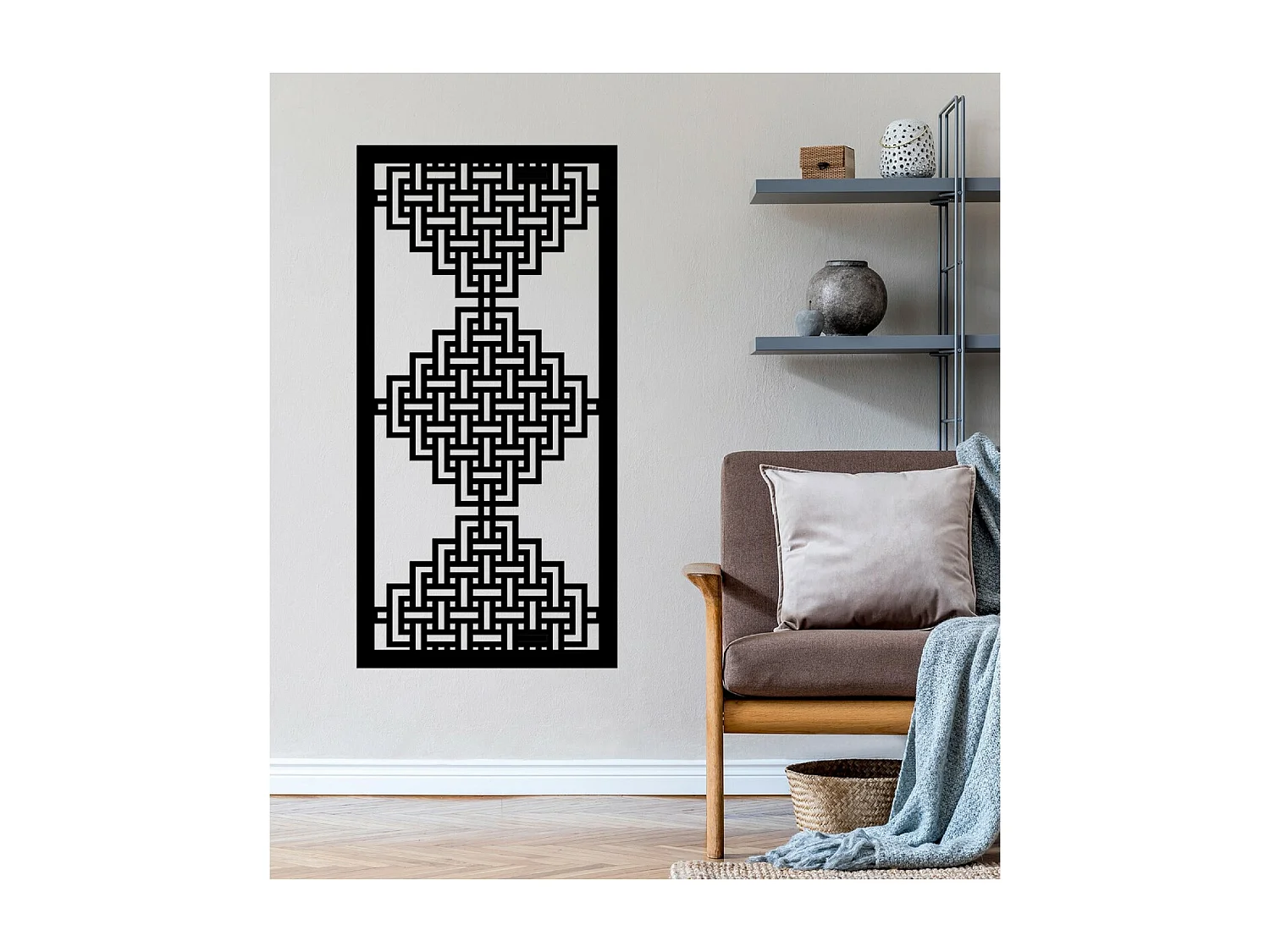 Decorazione in Metallo Composizione Geometrica 12, Nero, 50x3x101 cm, EPIKASA