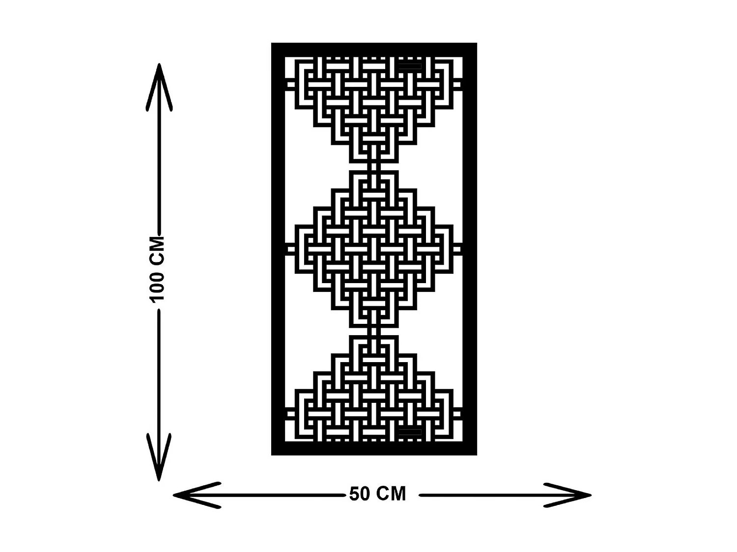 Decorazione in Metallo Composizione Geometrica 12, Nero, 50x3x101 cm, EPIKASA