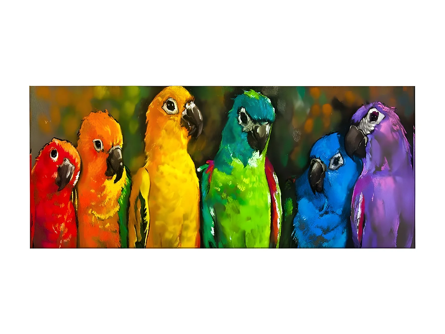 Stampa su Tela Pappagalli, Multicolore, 100x3x70 cm, EPIKASA