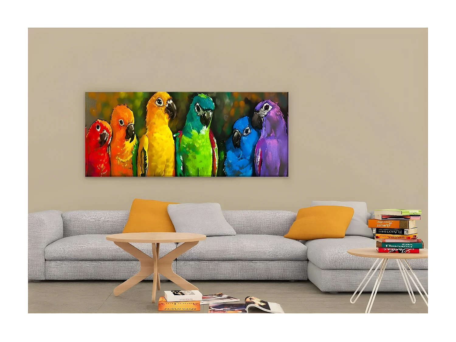 Stampa su Tela Pappagalli, Multicolore, 100x3x70 cm, EPIKASA