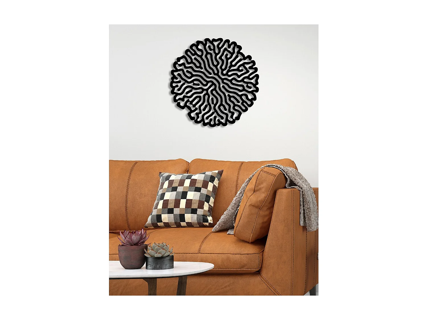 Décoration en Métal Lune 4, Noir, 61x3x61 cm, EPIKASA