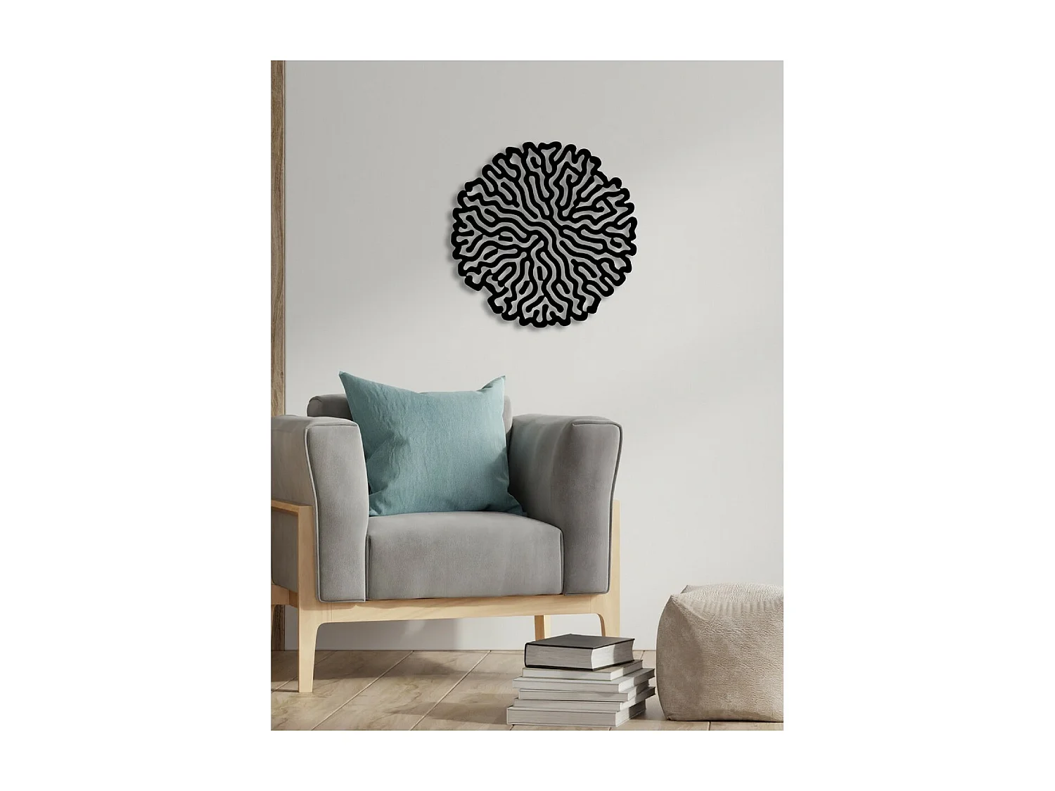 Décoration en Métal Lune 4, Noir, 61x3x61 cm, EPIKASA