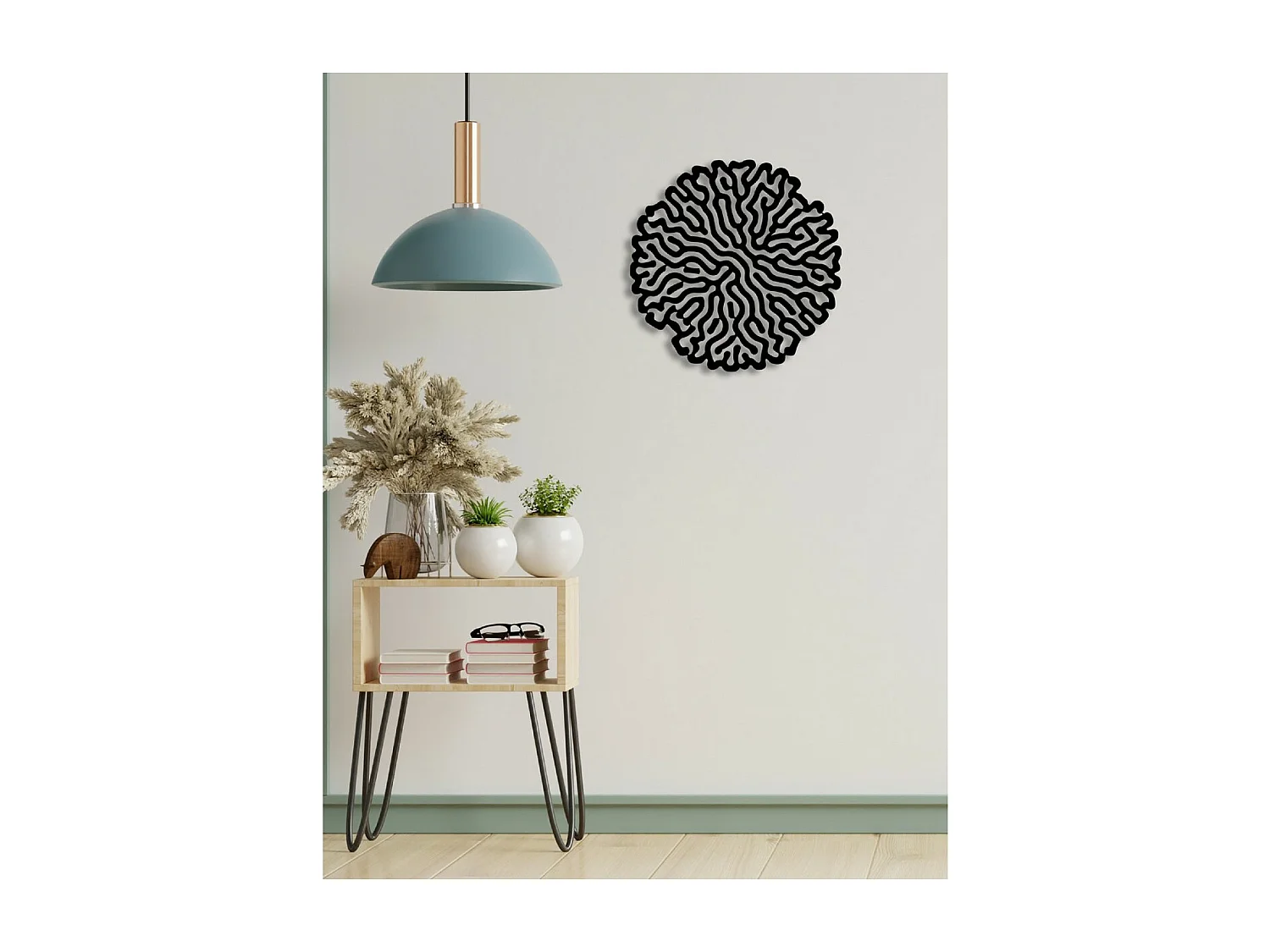 Décoration en Métal Lune 4, Noir, 61x3x61 cm, EPIKASA