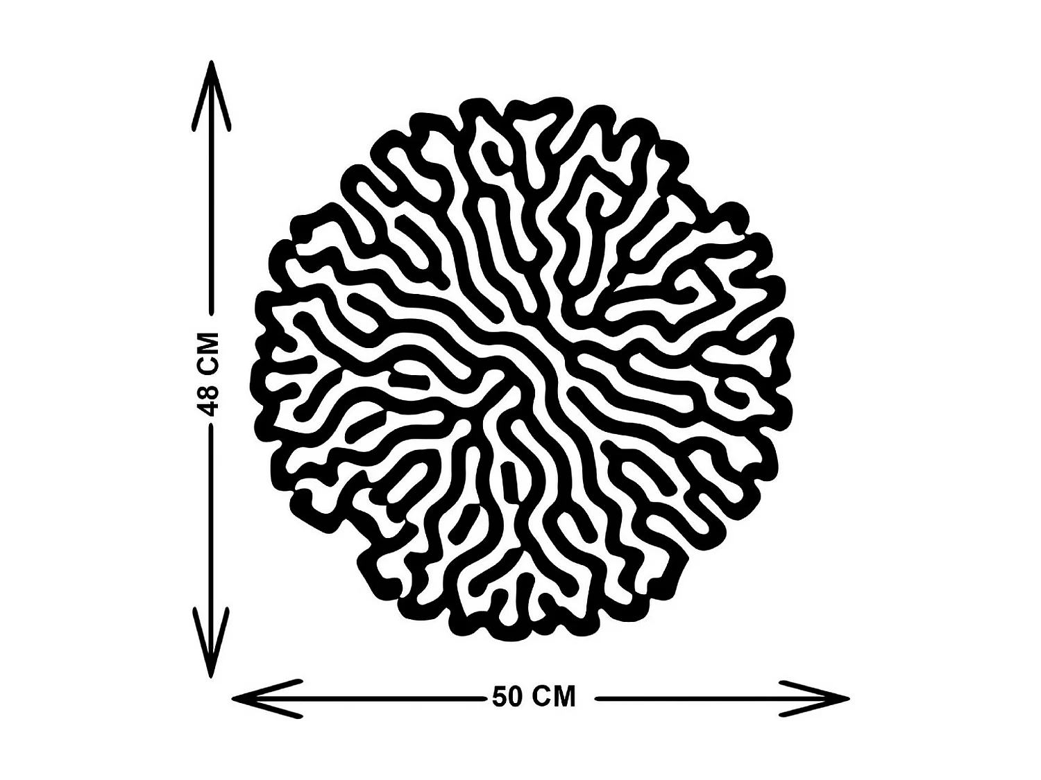 Décoration en Métal Lune 4, Noir, 61x3x61 cm, EPIKASA