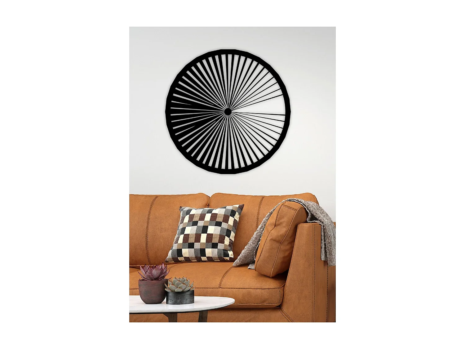 Decoración de Metal Círculo 9, Negro, 75x3x75 cm, EPIKASA