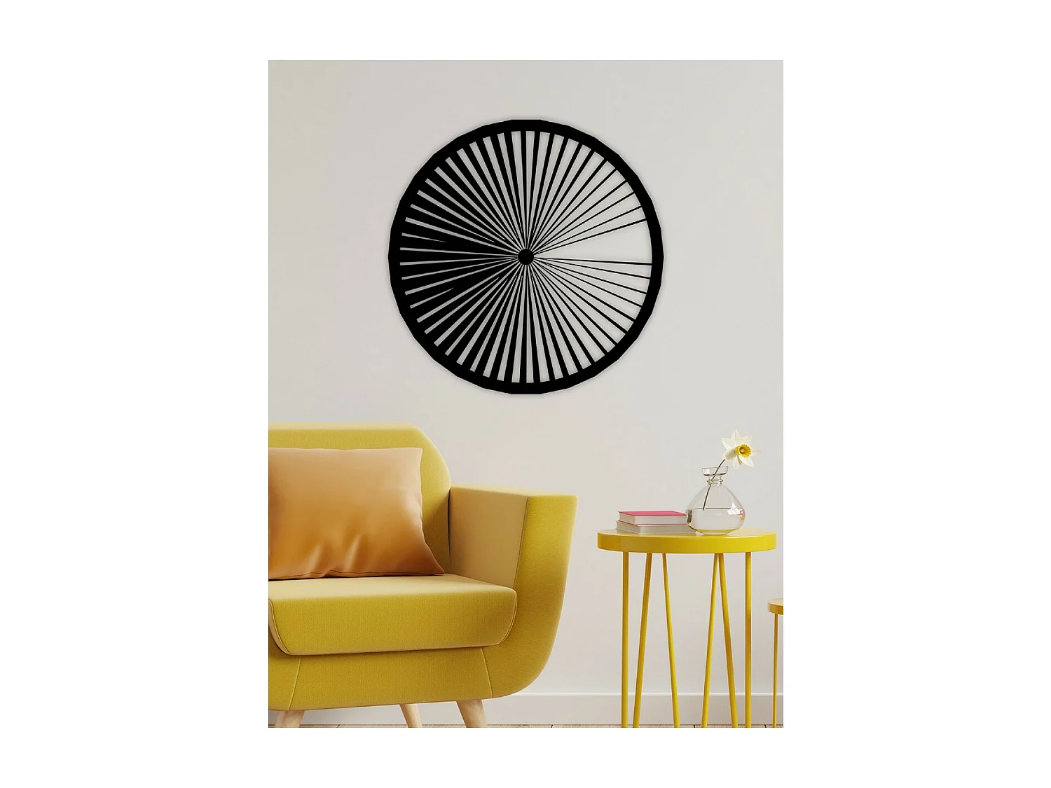 Decoración de Metal Círculo 9, Negro, 75x3x75 cm, EPIKASA