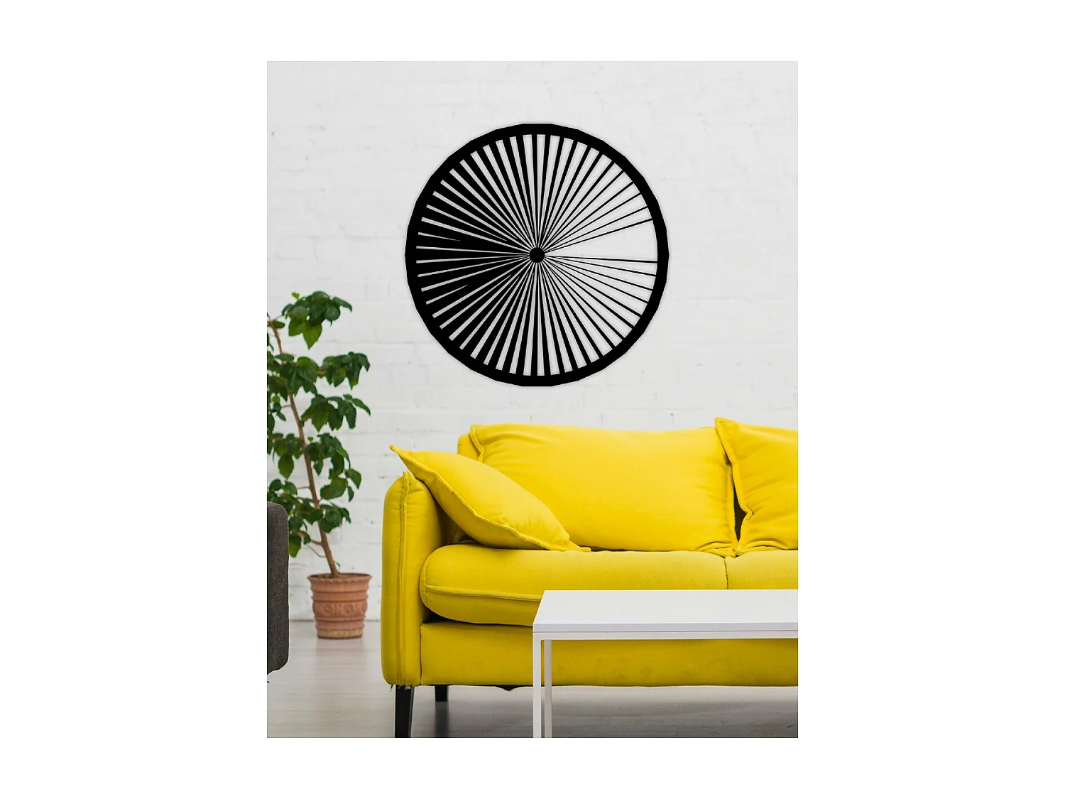 Decoración de Metal Círculo 9, Negro, 75x3x75 cm, EPIKASA