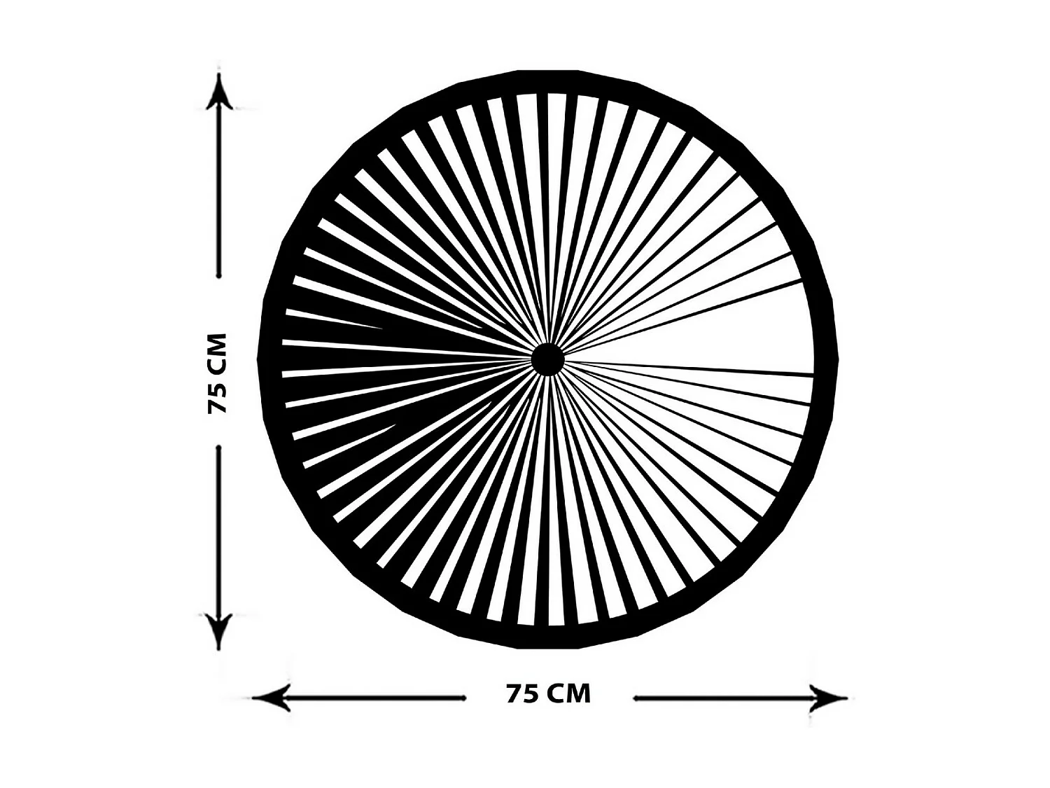 Decoración de Metal Círculo 9, Negro, 75x3x75 cm, EPIKASA