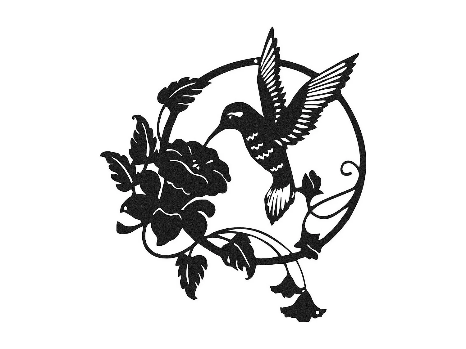 Decoração em Metal Colibris, Preto, 50x0,16x45 cm, EPIKASA