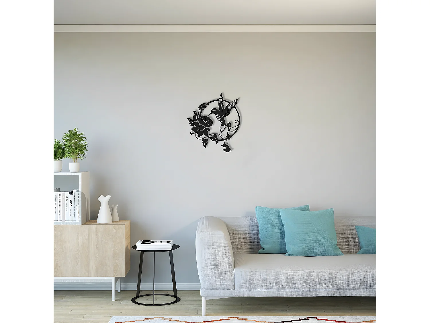 Decoração em Metal Colibris, Preto, 50x0,16x45 cm, EPIKASA