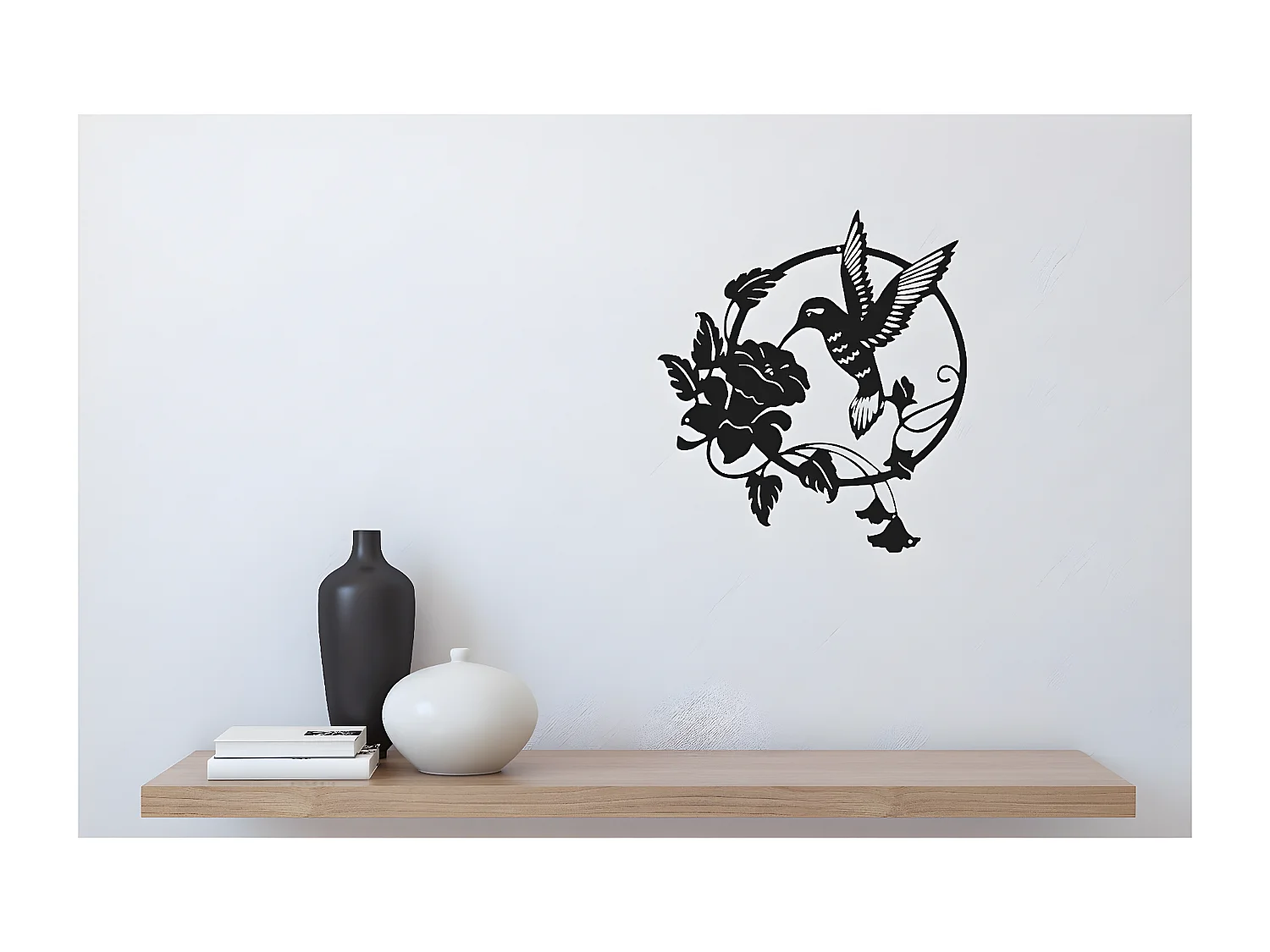 Decoração em Metal Colibris, Preto, 50x0,16x45 cm, EPIKASA