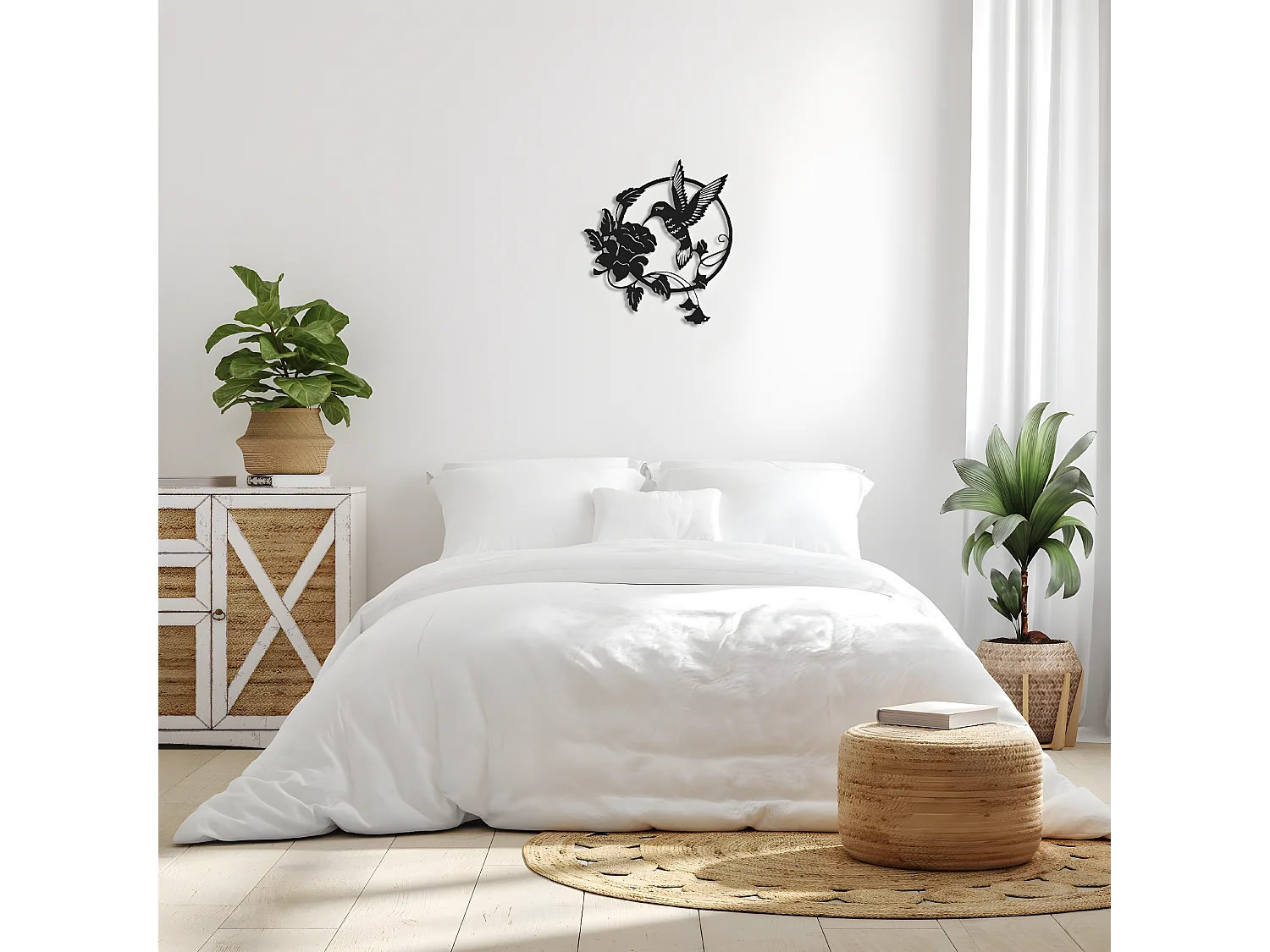 Decoração em Metal Colibris, Preto, 50x0,16x45 cm, EPIKASA