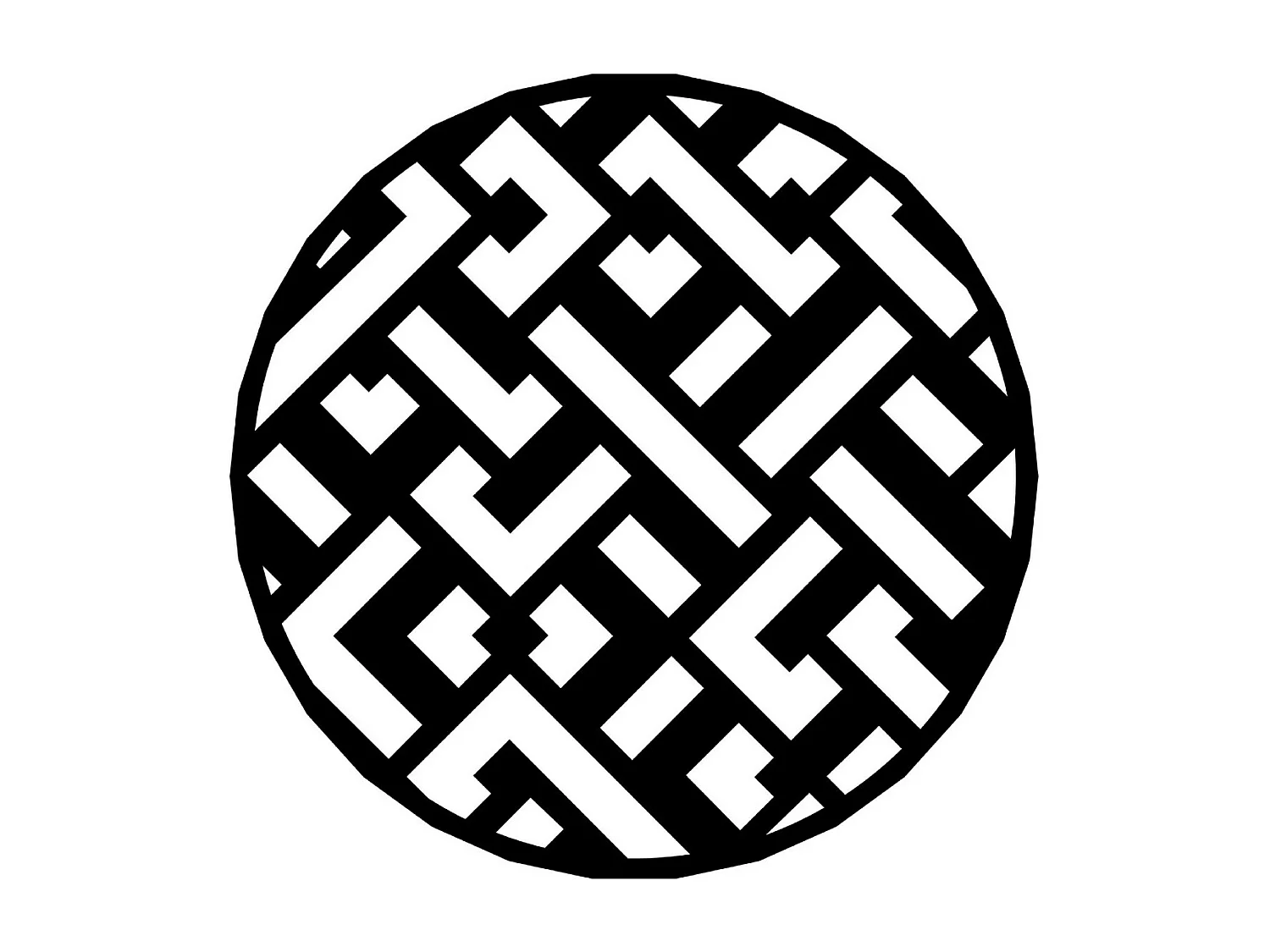 Decoração em Metal Círculo Geométrico, Preto, 50x1,5x50 cm, EPIKASA