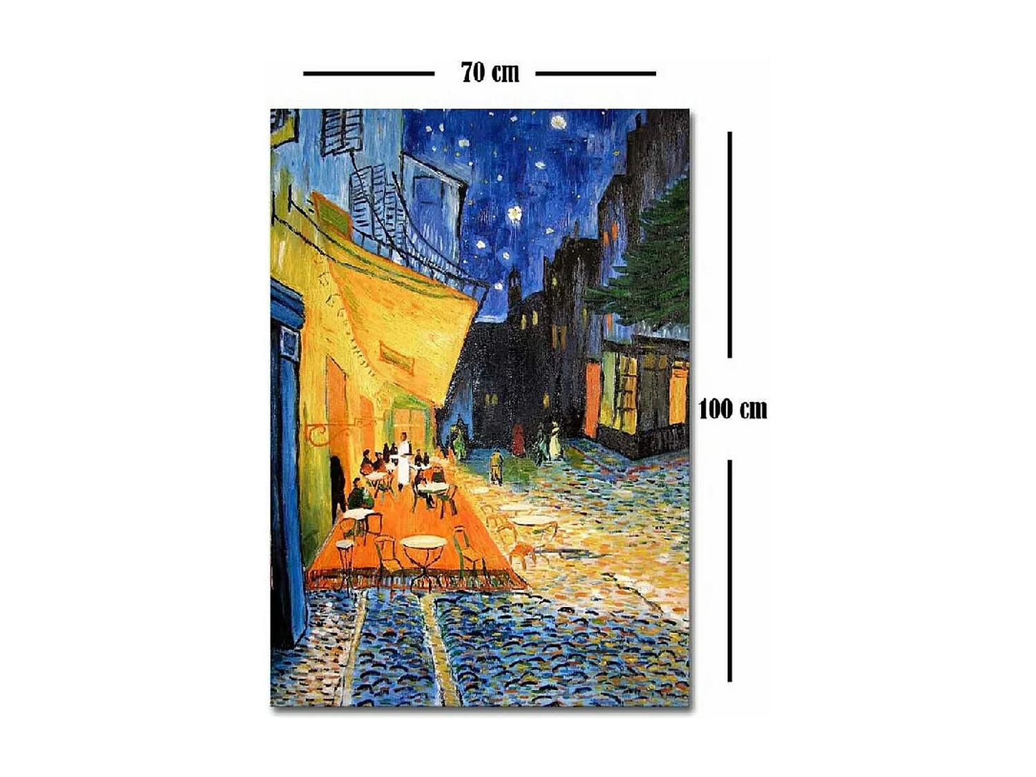 Impressão em Tela Van Gogh Terraço do Café à Noite, Azul, 50x3x70 cm, DESIGN MANIA