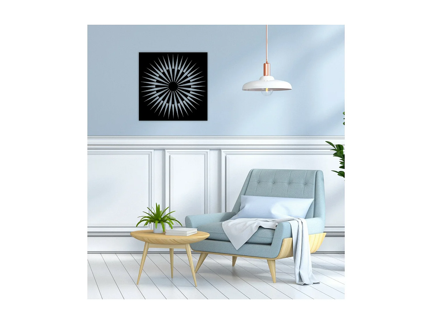 Metalen Decoratie Geometrische Compositie 18 - Zwart - 60x3x60 cm - EPIKASA