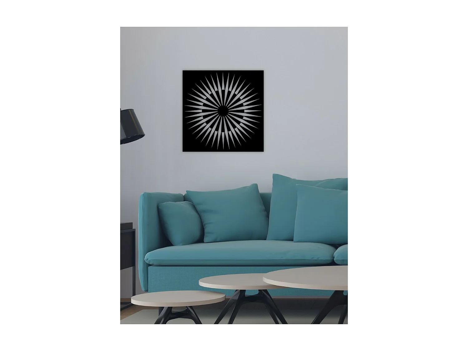 Metalen Decoratie Geometrische Compositie 18 - Zwart - 60x3x60 cm - EPIKASA