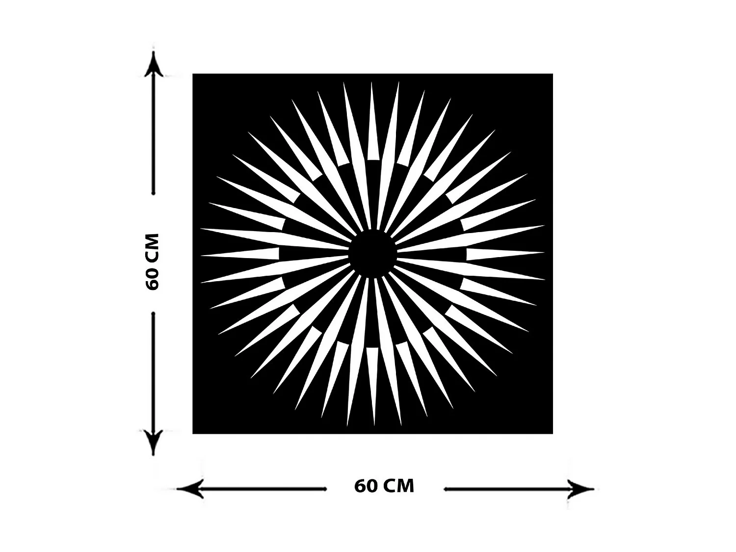 Metalen Decoratie Geometrische Compositie 18 - Zwart - 60x3x60 cm - EPIKASA