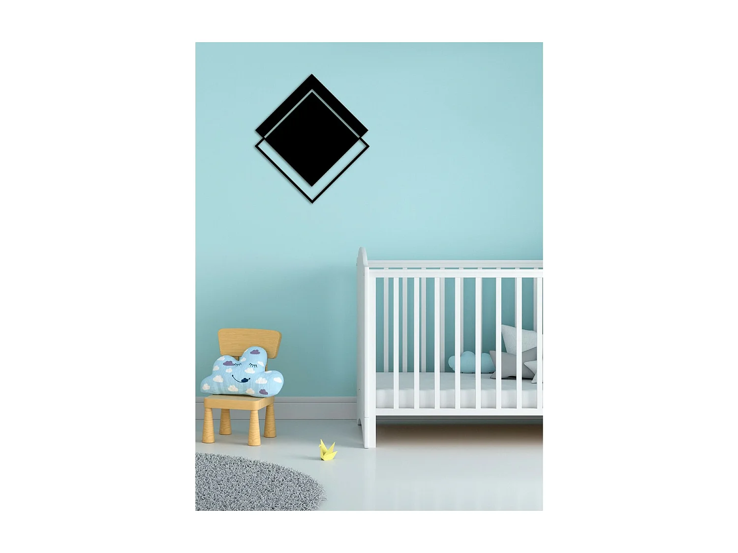 Décoration en Métal Losanges 2, Noir, 50x3x57 cm, EPIKASA