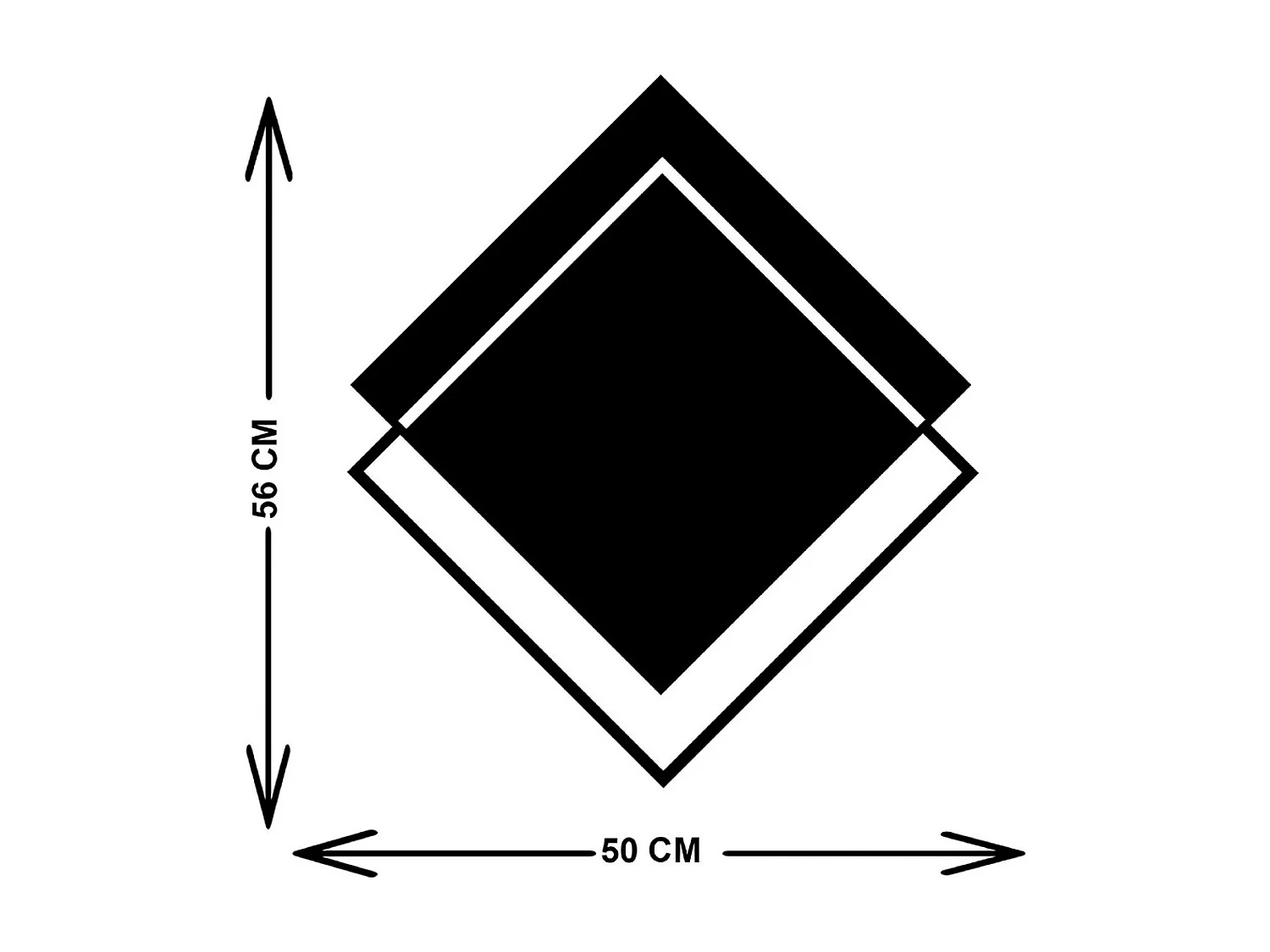 Décoration en Métal Losanges 2, Noir, 50x3x57 cm, EPIKASA