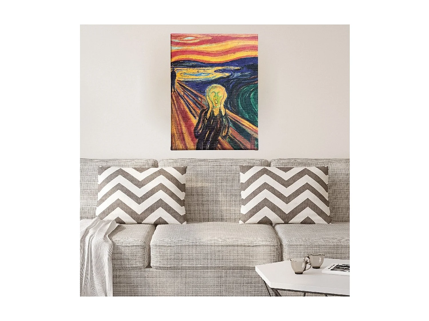 Wydruk na Płótnie Krzyk Muncha, Wielokolorowy, 60x3x90 cm, EPIKASA